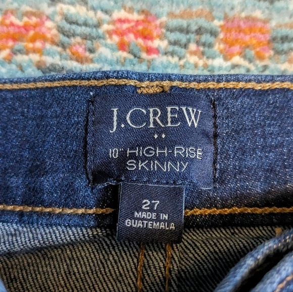 J. Crew 10" High Rise Skinny Button Fly Dark Wash Jean Size 27 - Picture 7 of 11